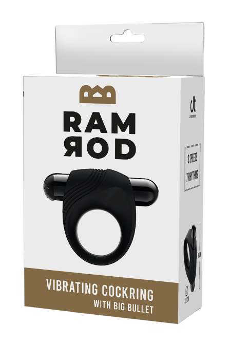 Эрекционное кольцо с вибрацией Dream Toys Ramrod черное, 8 х 3.2 см Sex Aura Киев - изображение 8
