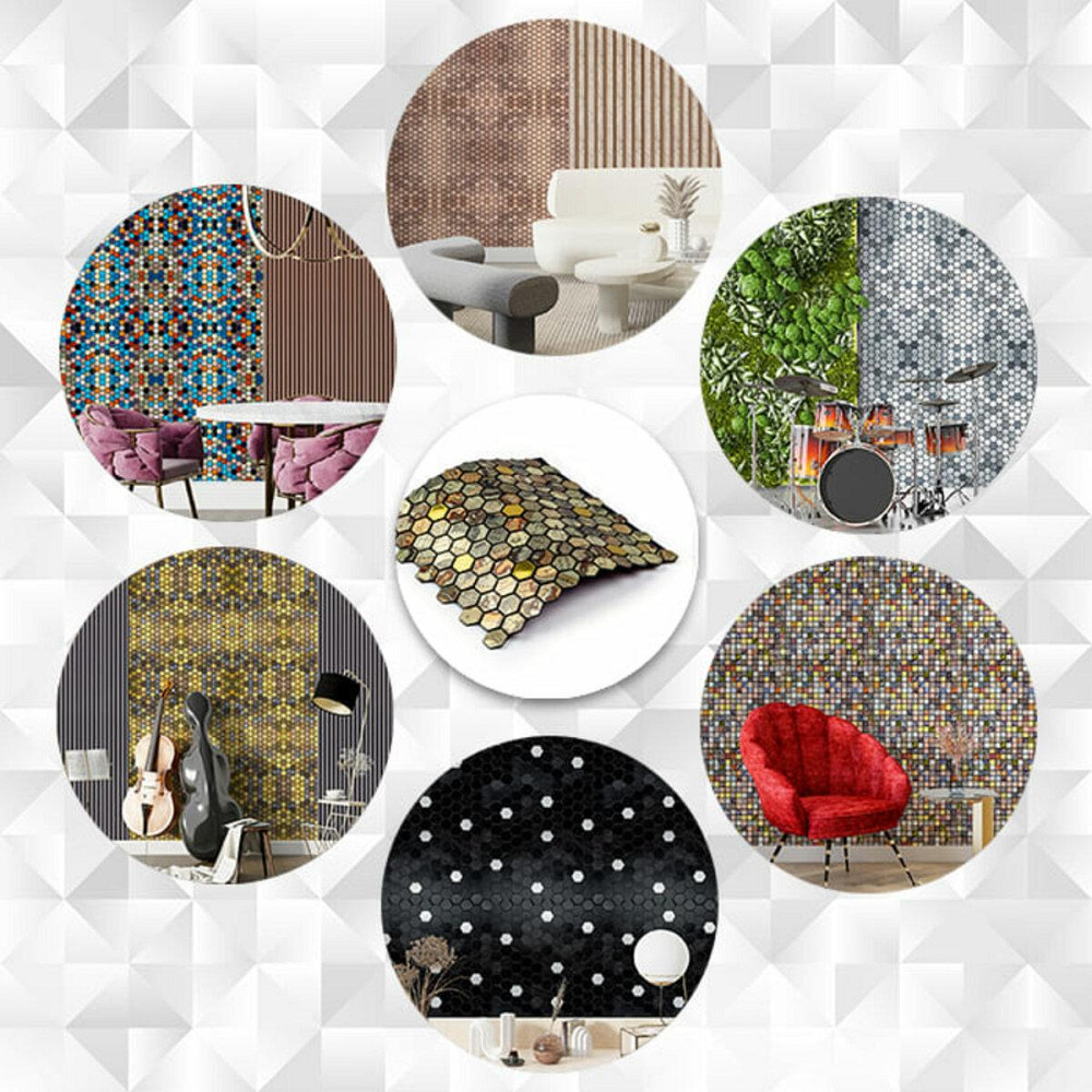 Самоклеюча алюмінієва плитка 300х300х3мм Золота луска SW-00001934 Київ - фото 6