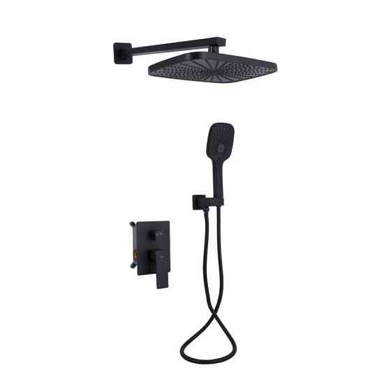 Душевая система скрытого монтажа Qtap Gemini на два потребителя QTGEM113BLM45697 Black Matt черная Киев