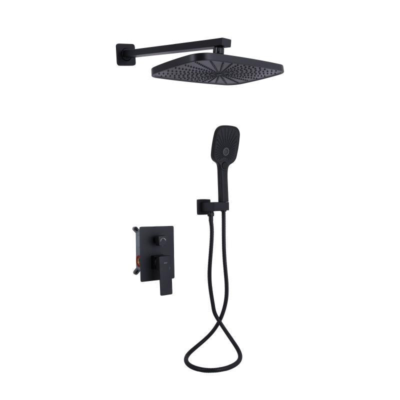 Душова система прихованого монтажу Qtap Gemini на два споживача QTGEM113BLM45697 Black Matt чорна Київ - фото 1