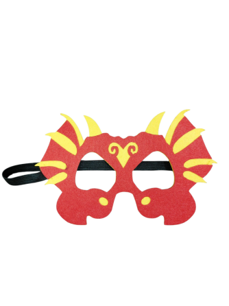 Фетровая маска динозавра детская для утренников one size красно-желтый Киев