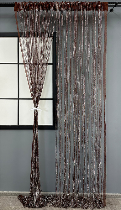 Шторы-нити Rovi Premium с люрексом Коричневый 300х300см 1 шт (61-115) Киев - изображение 3