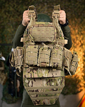 Плитоноска 4 быстрых сброса с напашником Cordura мультикам ПП7890 Киев - изображение 8