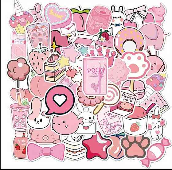 Набор кавайных стикеров розовые милые наклейки, 50 шт Киев