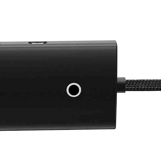 Хаб адаптер перехідник USB-Hub Baseus Lite Series 4-Port Type-C HUB Adapter (Type-C to USB 3.0*4) 25cm Black WKQX030301 Одеса