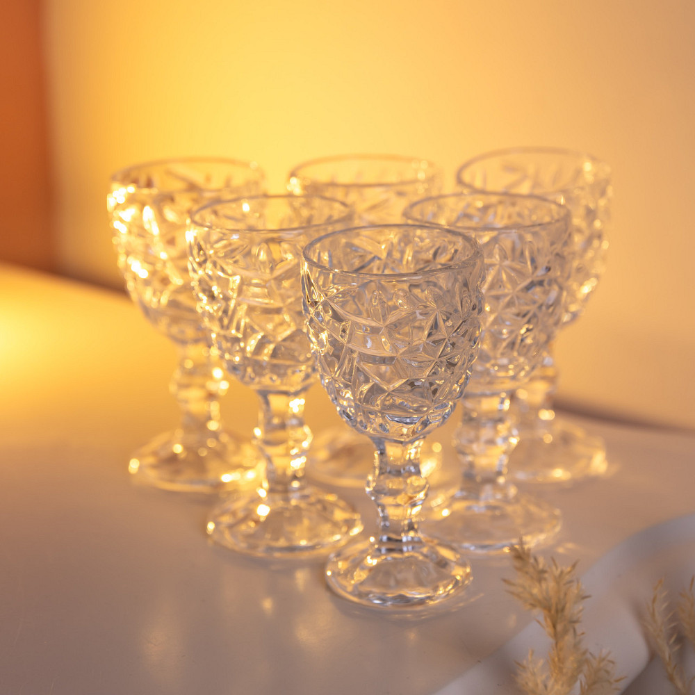 Набір чарок на ніжці 6 штук 50 мл для горілки наливки подарункові чарки скляні HP-19-170 Київ - фото 3