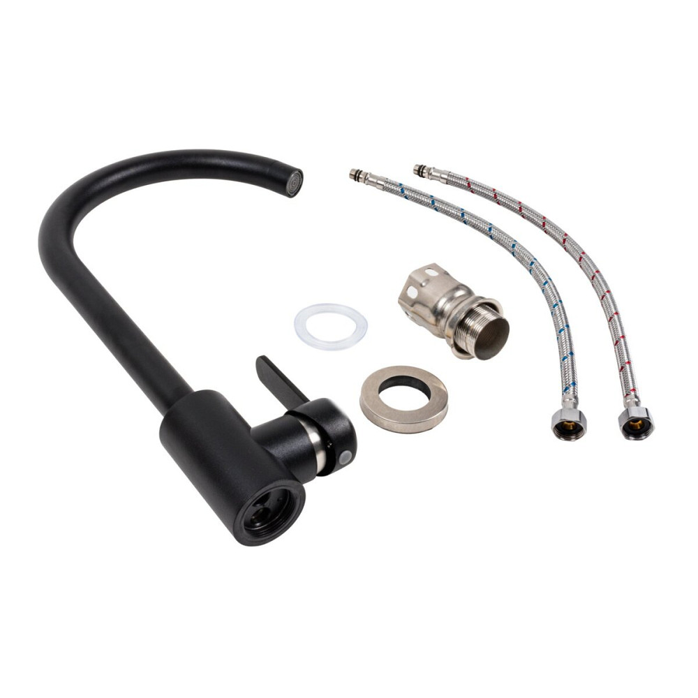 Кухонний змішувач VALESO 7990 NEST Чорний матовий Коломыя - изображение 2