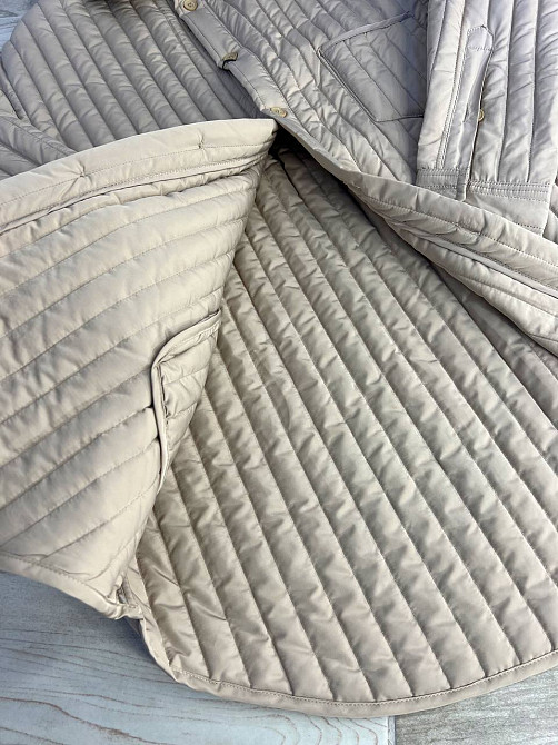 Куртка жіноча Lady Yep 9089 сорочка подовжена оверсайз стьобана демісезонна one size, бежевий, one size Київ - фото 6