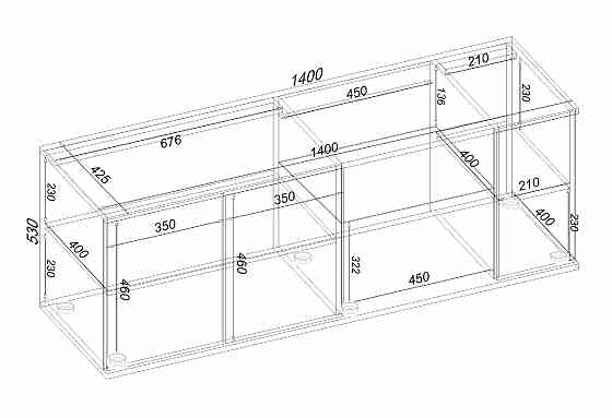 Тумба TV Ketrin К-10, Білий, 1400/425/530 Львів