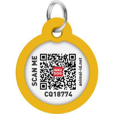 Адресник для тварин WAUDOG Smart ID з QR паспортом "Градієнт помаранчевий", коло 30 мм (230-4035) Вінниця