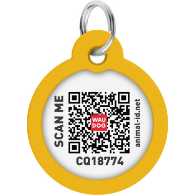 Адресник для животных WAUDOG Smart ID с QR паспортом "Градиент оранжевый", круг 30 мм (230-4035) Винница - изображение 3