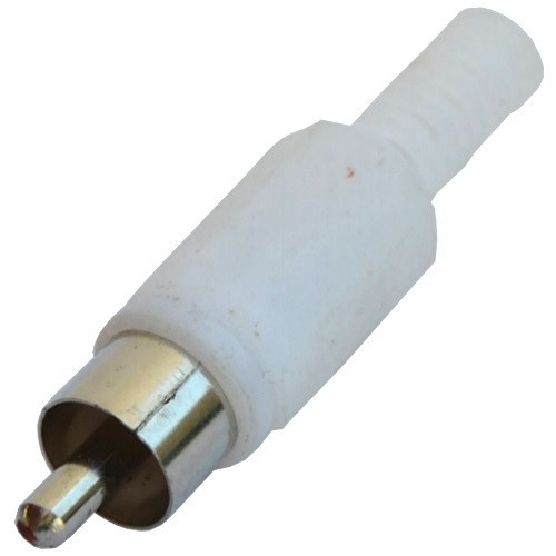 Штекер RCA под шнур, корпус пластик, белый Полтава - изображение 1