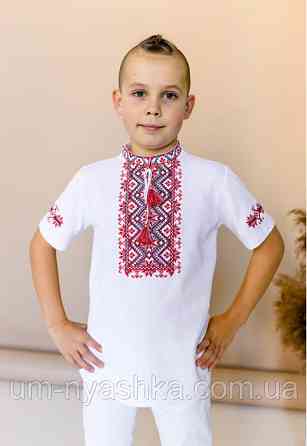 Вишиванка для хлопчиків "Зорянчик" біло-синя р.122-146 Кривий Ріг