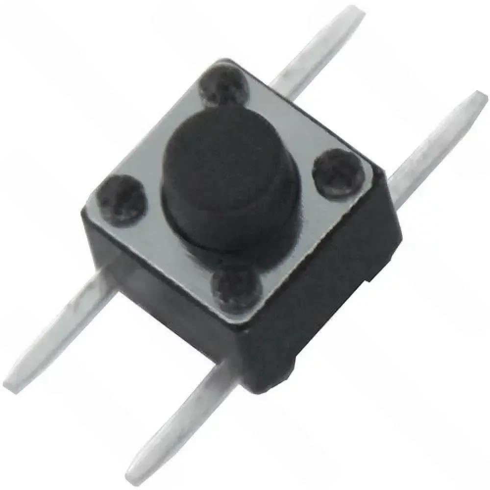 Тактова кнопка Daier KFC-A06P4-5.0, OFF-(ON), 4pin, 6х6х5.0мм, чорна Полтава - фото 1