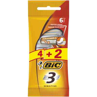 Бритва Bic 3 Sensitive 4 + 2 шт. (3086126693279) Винница