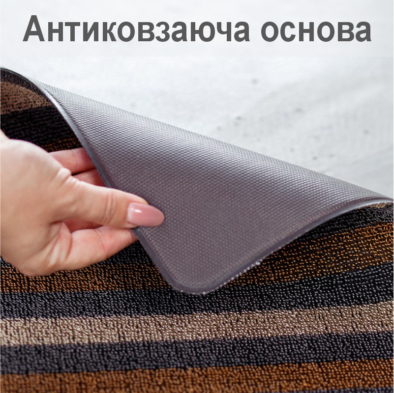 Дверний килимок Lovely Svi з петлевою щетиною 45 x 75 для внутрішнього зовнішнього входу -  Коричнева полоска (121022) Київ - фото 8