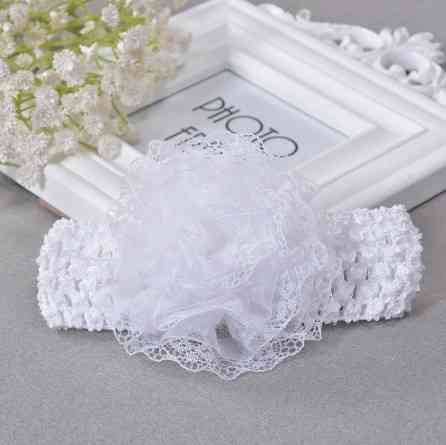 Детская повязка с цветком на голову универсальный белый Киев