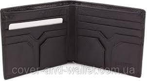 Кожаный мужской кошелек без застежки и без монетницы ST Киев - изображение 5