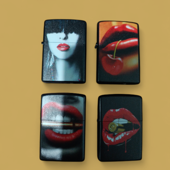 Газовая зажигалка серия черепа | Пьезо зажигалка с принтом губы 19165-78 a232 Одесса