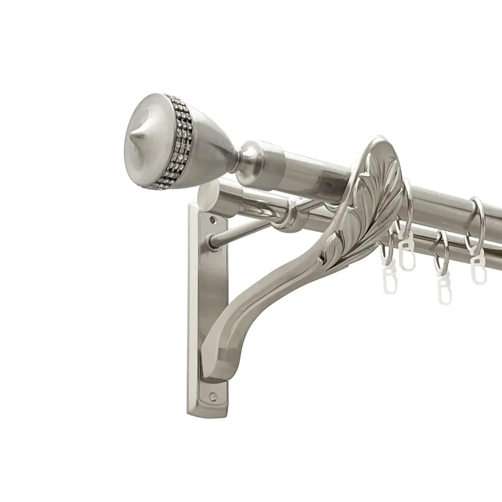 Карниз Orvit Етернія металевий дворядний ретро гладка труба кільце металеве Нержавіюча Сталь 25\19 мм 160 см Львов - изображение 1