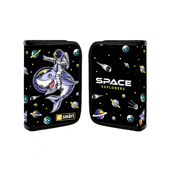 Пенал шкільний твердий "Smart" 533297 твердий одинарний з двома клапанами HP-04 Space, шт Київ - фото 1