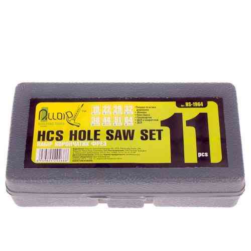 Набір корончастих фрез по дереву 11 предм (19, 22, 29, 32, 38, 44, 51, 64мм) Alloid Одеса