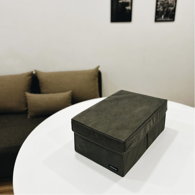 Ящик для зберігання на два відділення з кришкою 40x25x16 см HY-2V-kr (Сірий) Суми - фото 2