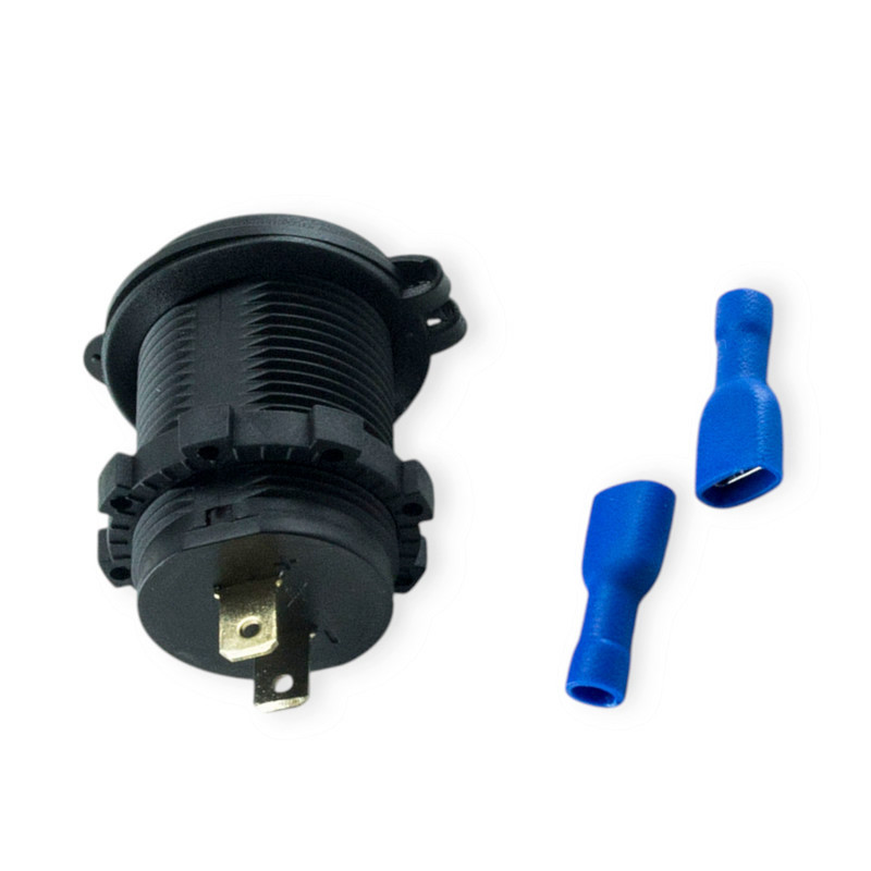 Гніздо врізне 2 USB 1A, 2,1A, 12-24В, кришка, з підсвічуванням зеленою Мукачево - фото 1