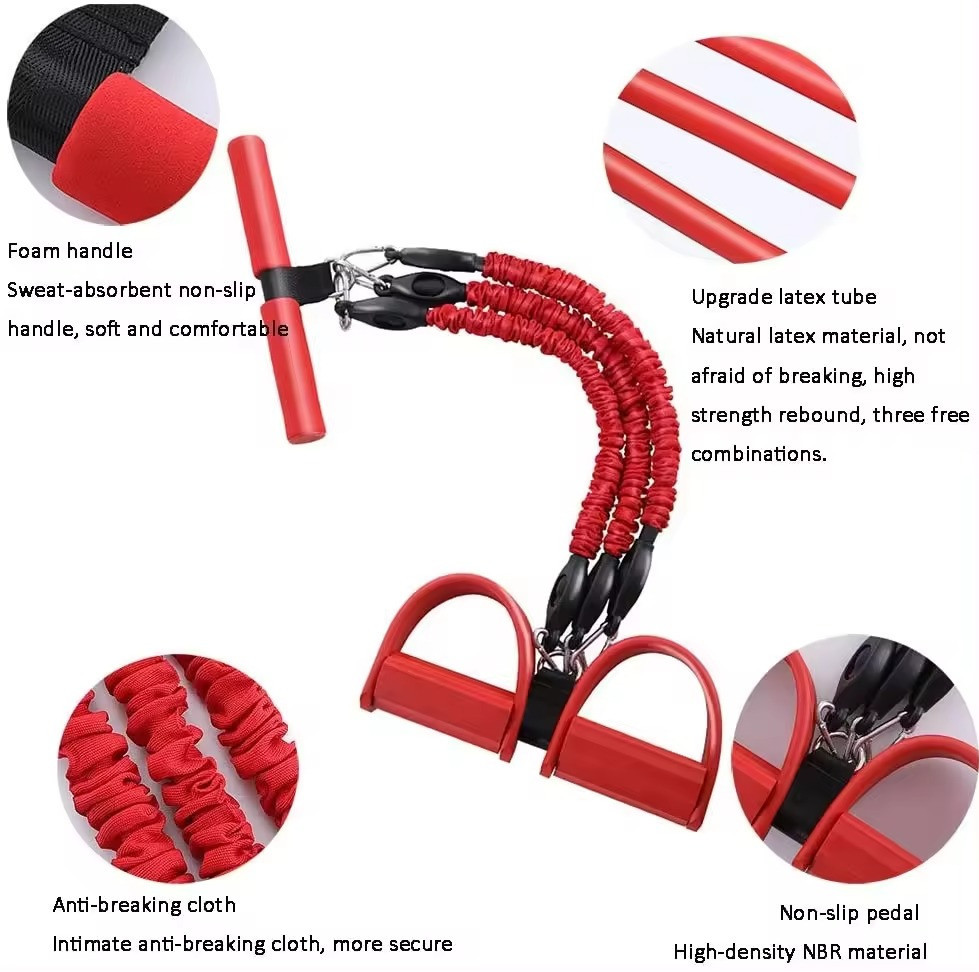 Тренажер эспандер многофункциональный для фитнеса,красный Каменец-Подольский - изображение 5