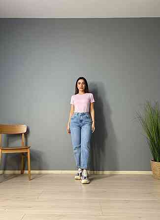 Джинсы женские Dragon 8322 Mom Comfort стрейчевые с резинкой на талии голубые , голубой, 33, 33, 94 см, 116 см Киев