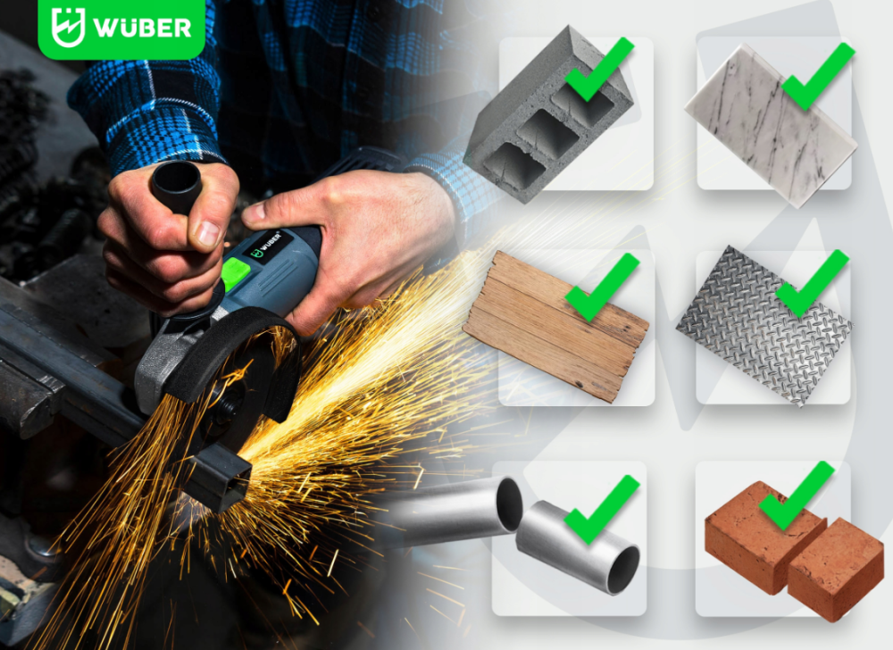 Болгарка (угловая шлифмашина) 1500Вт 125мм + 6 дисков Wuber (Польша) Киев - изображение 8