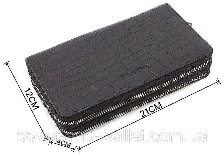 Мужской кожаный кошелек клатч на две молнии под крокодила Marco Coverna 5902 Киев - изображение 3