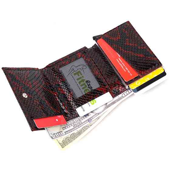 Візитниця з натуральної фактурної шкіри під змію KARYA 20984 Різнокольоровий Київ