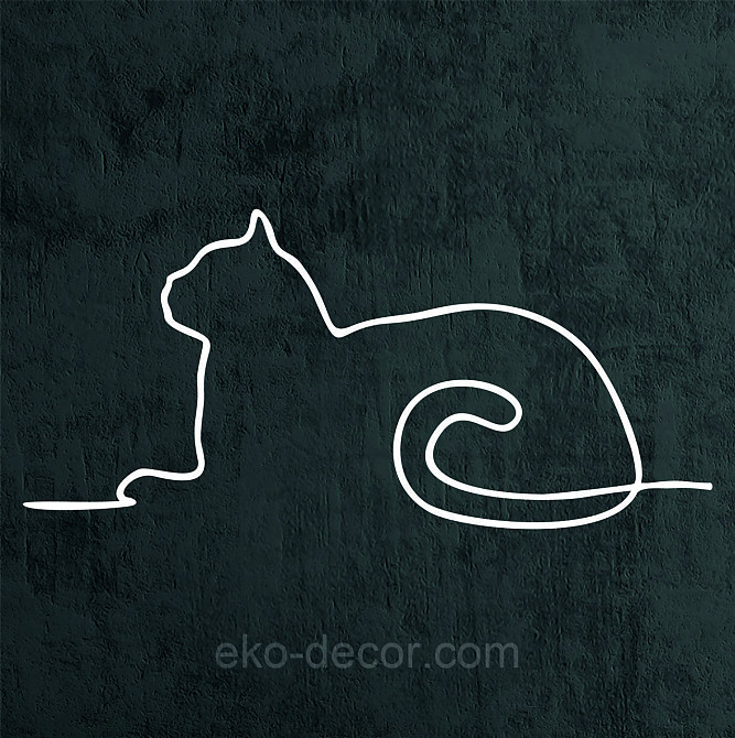 Декоративное настенное 3D Панно «Кот» Декор на стену с объемом 110*51 см, Белый Киев - изображение 8