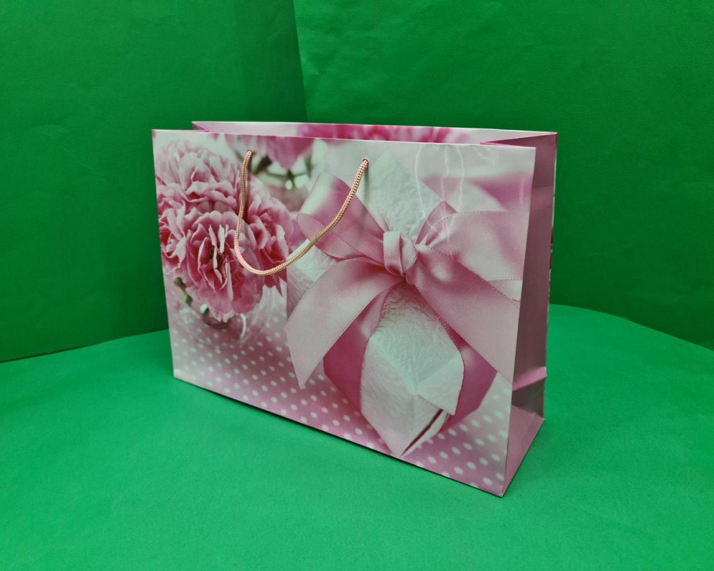 Паперовий великий горизонтальний пакет 36/22/10 (артBG-002) (12 шт.) Харків - фото 1