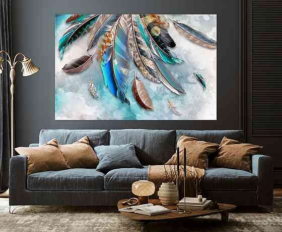 Картина холст в гостиную / спальню  Абстракція пір'я   MLP_16 50x100 см Киев