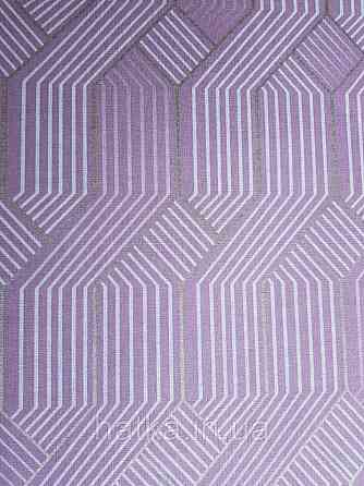 Ообои вінілові на флізелін Decoprint Moments MO22863 геометрія смуги фігури рожеві білі золоті Київ