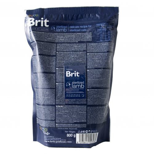Корм сухий Brit Premium by Nature Cat Sterilized Lamb для стерилізованих котів з ягням 800 г Київ - фото 3