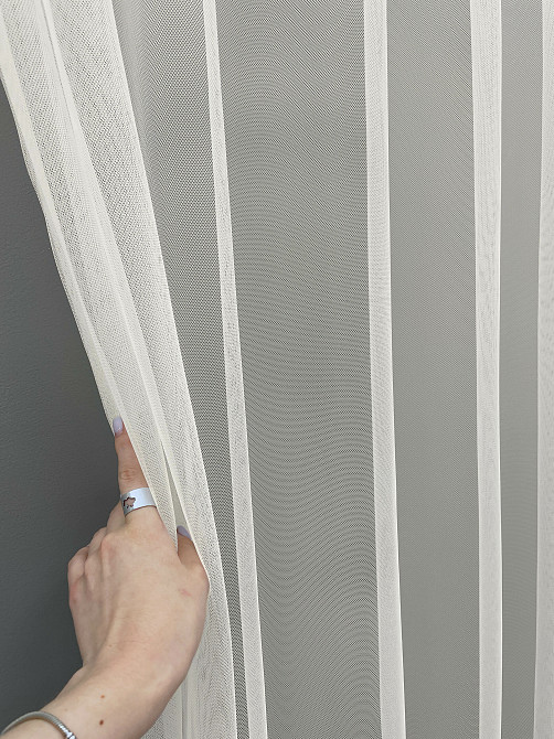 Тюль VR-Textil 1463т Грек-сетка с вышивкой Молочный с пудровым 300х270 см (42-0331) Киев - изображение 6