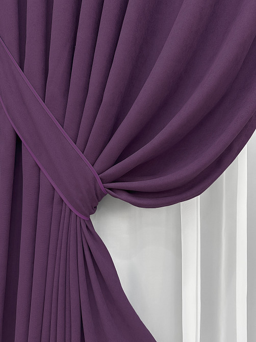 Комплект готових штор VR-Textil Мікровелюр Petek № 1509ш Фіолетовий 200х290 см 2 шт (32-513) Київ - фото 5