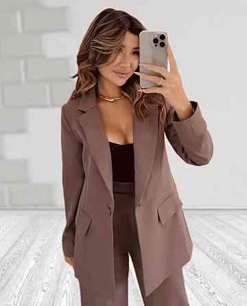 Женский стильный классический костюм двойка, костюмка Бежевий, 42/44 Одесса