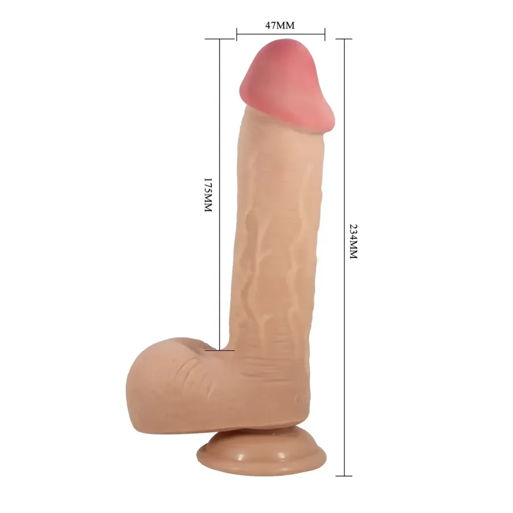 Фаллоимитатор на присоске, с эффектом скользящей кожи LyBaile - Sliding Skin 9,2'' Flesh, BW-008040LP Sex Aura Киев - изображение 9
