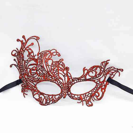 Маскарадна маска венеціанська 21 на 13 см червоний Київ