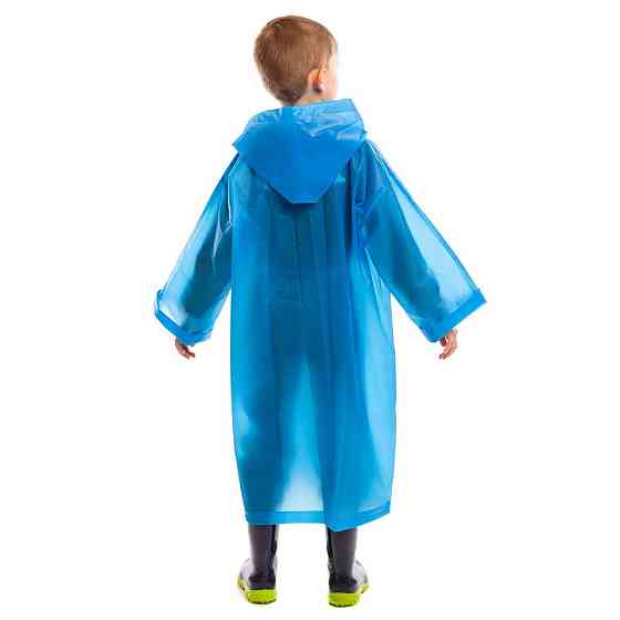 Плащ-дождевик детский EVA на кнопках Синий Киев