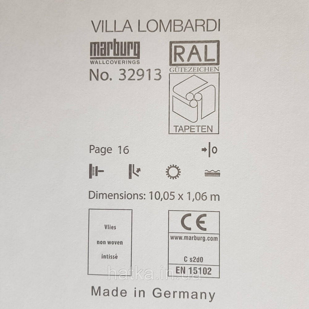 Шпалери метрові вінілові на флізелін Villa Marburg Lombardi однотонні під тканину в точку салатові Київ - фото 5