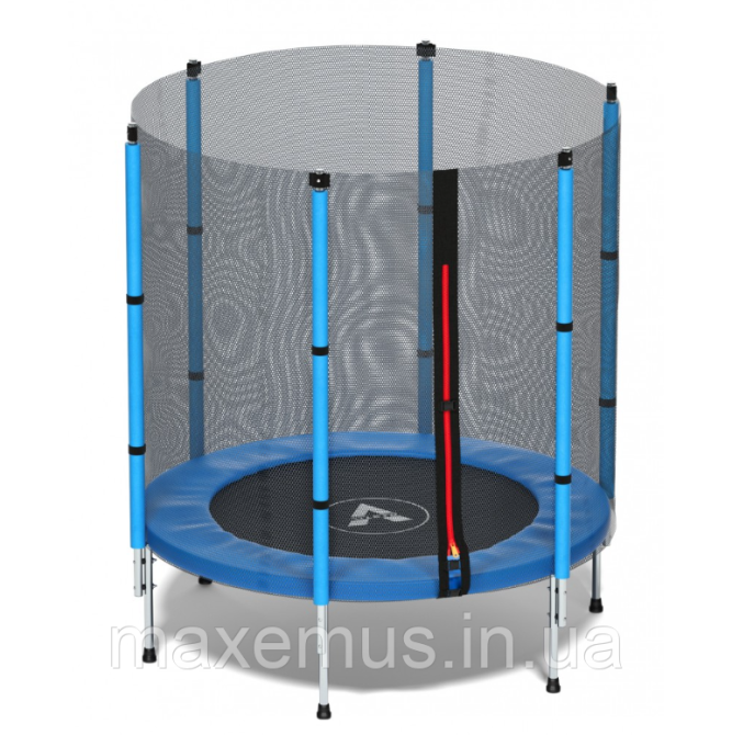 Батут детский с защитной сеткой диаметром 140 см спортивный маленький батут для дома синий Мостиська - фото 4