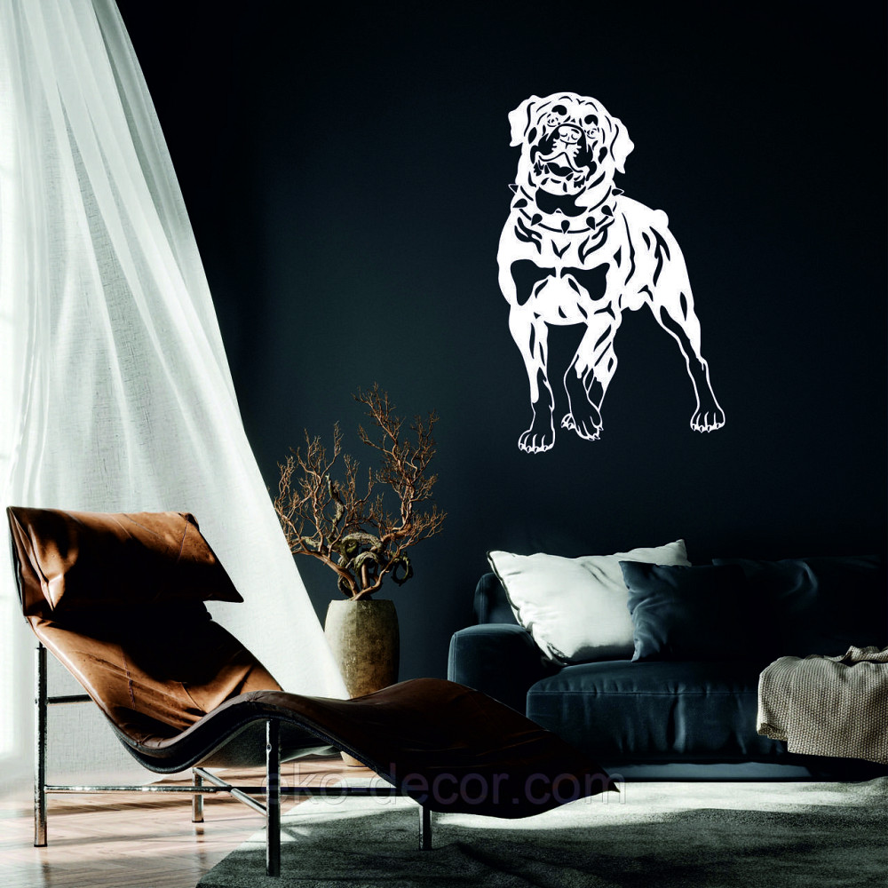 Декоративное настенное Панно «Ротвелер», Декор на стену 90*57 см, Белый Киев - изображение 1