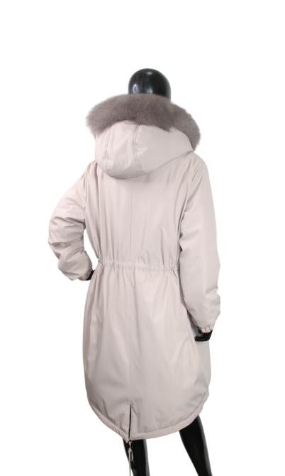 Парка жіноча з хутром песця Бежевий р54 95см Харків - фото 3