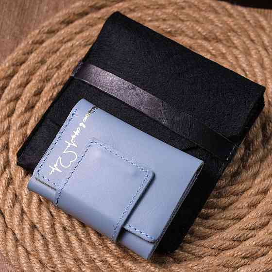 Женское кожаное портмоне в три сложения комби двух цветов Сердце GRANDE PELLE 16731 Желто-голубое Киев