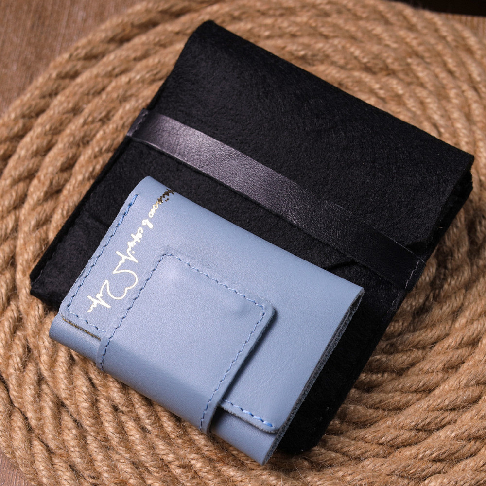 Жіноче шкіряне портмоне в три додавання комбі двох кольорів Серце GRANDE PELLE 16731 Жовто-блакитне Київ - фото 1